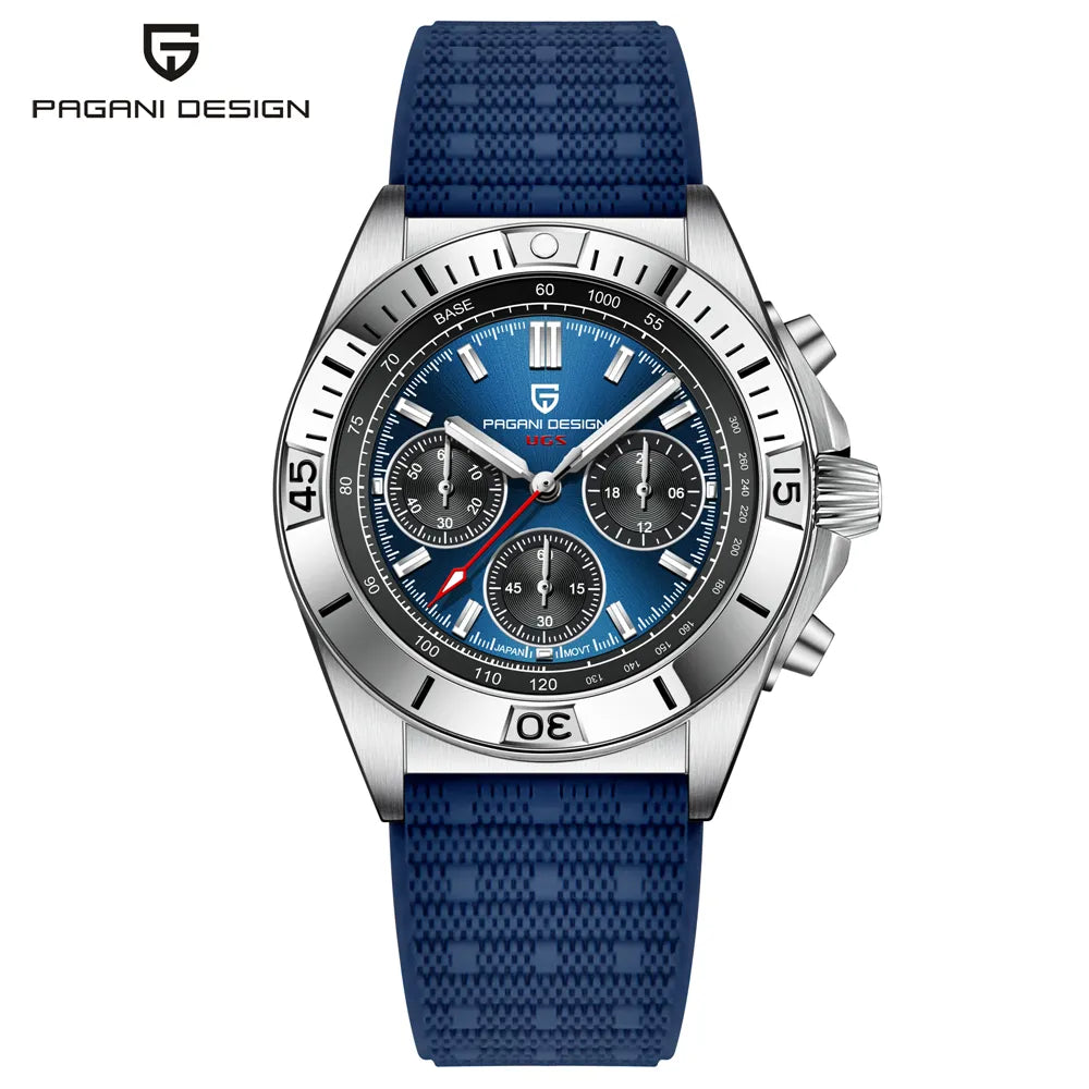 PAGANI DESIGN New Luxury Quartz Watch for men Chronograph Sapphire glass 100M Waterproof Men's Watches VK63 Movt Stainless steel